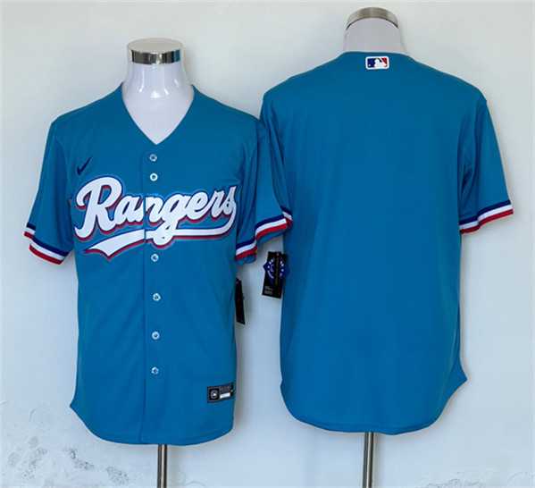 Men%27s Texas Rangers Blank Blue Cool Base Stitched Baseball Jersey->toronto blue jays->MLB Jersey